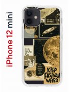 Чехол-накладка iPhone 12 mini Kruche Print Стикеры Космос