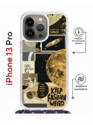 Чехол-накладка iPhone 13 Pro Kruche Magrope Print Стикеры Космос