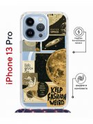 Чехол-накладка iPhone 13 Pro Kruche Magrope Print Стикеры Космос