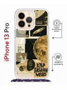 Чехол-накладка iPhone 13 Pro Kruche Magrope Print Стикеры Космос
