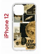 Чехол-накладка iPhone 12/12 Pro Kruche Print Стикеры Космос