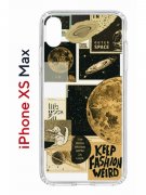 Чехол-накладка Apple iPhone XS Max (580655) Kruche PRINT Стикеры Космос