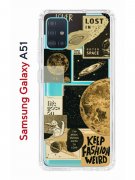 Чехол-накладка Samsung Galaxy A51 Kruche Print Стикеры Космос