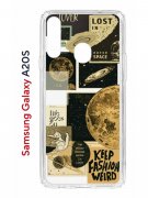 Чехол-накладка Samsung Galaxy A20S Kruche Print Стикеры Космос