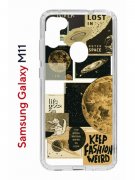 Чехол-накладка Samsung Galaxy M11/A11 Kruche Print Стикеры Космос
