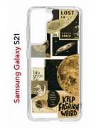 Чехол-накладка Samsung Galaxy S21 (594685) Kruche PRINT Стикеры Космос
