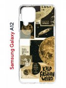 Чехол-накладка Samsung Galaxy A12 Kruche Print Стикеры Космос