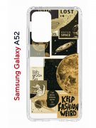 Чехол-накладка Samsung Galaxy A52 Kruche Print Стикеры Космос