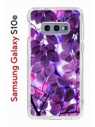 Чехол-накладка Samsung Galaxy S10e Kruche Print Purple leaves