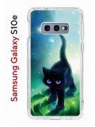 Чехол-накладка Samsung Galaxy S10e Kruche Print Черный кот