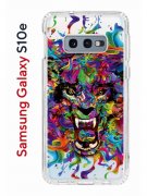 Чехол-накладка Samsung Galaxy S10e Kruche Print Colored beast
