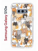 Чехол-накладка Samsung Galaxy S10e Kruche Print Котики