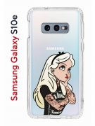 Чехол-накладка Samsung Galaxy S10e Kruche Print Tattoo Girl