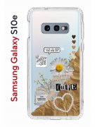 Чехол-накладка Samsung Galaxy S10e Kruche Print Крафтовые наклейки