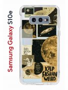 Чехол-накладка Samsung Galaxy S10e Kruche Print Стикеры Космос