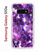 Чехол-накладка Samsung Galaxy S10e Kruche Print Purple leaves