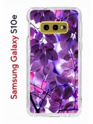 Чехол-накладка Samsung Galaxy S10e Kruche Print Purple leaves