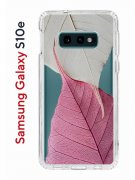 Чехол-накладка Samsung Galaxy S10e Kruche Print Pink and white