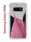 Чехол-накладка Samsung Galaxy S10e Kruche Print Pink and white