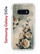 Чехол-накладка Samsung Galaxy S10e Kruche Print Белая роза