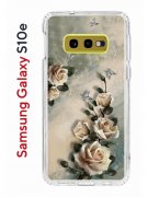 Чехол-накладка Samsung Galaxy S10e Kruche Print Белая роза