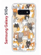 Чехол-накладка Samsung Galaxy S10e Kruche Print Котики