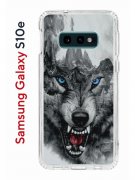 Чехол-накладка Samsung Galaxy S10e Kruche Print Волк