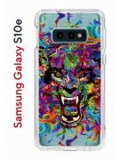 Чехол-накладка Samsung Galaxy S10e Kruche Print Colored beast