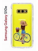 Чехол-накладка Samsung Galaxy S10e Kruche Print Велосипедная прогулка