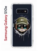 Чехол-накладка Samsung Galaxy S10e Kruche Print Кот в наушниках