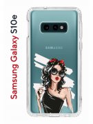 Чехол-накладка Samsung Galaxy S10e Kruche Print Фэшн леди