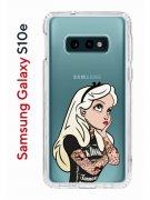 Чехол-накладка Samsung Galaxy S10e Kruche Print Tattoo Girl