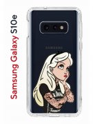 Чехол-накладка Samsung Galaxy S10e Kruche Print Tattoo Girl