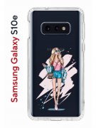 Чехол-накладка Samsung Galaxy S10e Kruche Print Fashion Girl