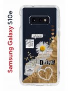 Чехол-накладка Samsung Galaxy S10e Kruche Print Крафтовые наклейки