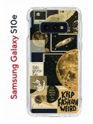 Чехол-накладка Samsung Galaxy S10e Kruche Print Стикеры Космос