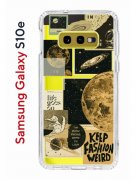 Чехол-накладка Samsung Galaxy S10e Kruche Print Стикеры Космос