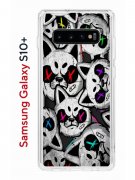 Чехол-накладка Samsung Galaxy S10+ Kruche Print Angry Cats