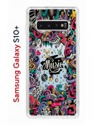 Чехол-накладка Samsung Galaxy S10+ (580661) Kruche PRINT Music