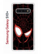 Чехол-накладка Samsung Galaxy S10+ (580661) Kruche PRINT Человек-Паук черный