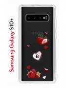 Чехол-накладка Samsung Galaxy S10+ Kruche Print Ягодный микс