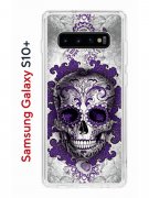 Чехол-накладка Samsung Galaxy S10+ Kruche Print Sugar Skull
