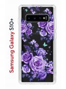 Чехол-накладка Samsung Galaxy S10+ Kruche Print Roses