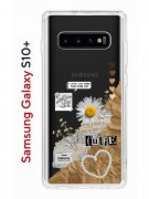 Чехол-накладка Samsung Galaxy S10+ Kruche Print Крафтовые наклейки