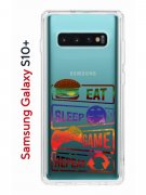 Чехол-накладка Samsung Galaxy S10+ Kruche Print Repeat