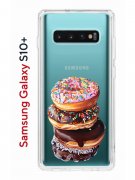 Чехол-накладка Samsung Galaxy S10+ Kruche Print Donuts