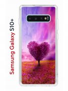 Чехол-накладка Samsung Galaxy S10+ Kruche Print Pink heart