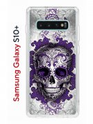 Чехол-накладка Samsung Galaxy S10+ Kruche Print Sugar Skull