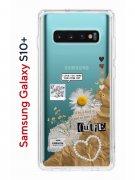 Чехол-накладка Samsung Galaxy S10+ Kruche Print Крафтовые наклейки