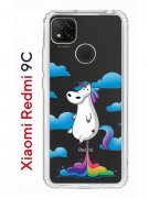 Чехол-накладка Xiaomi Redmi 9C Kruche Print Flying Unicorn